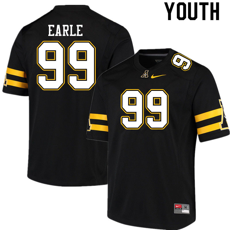 Youth #99 Jordon Earle Appalachian State Mountaineers College Football Jerseys Sale-Black